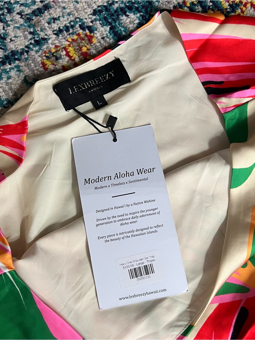 NWT Lexbreezy Hawaii HokuTropical Two-Piece Skirt Set Sz Large - Picture 4 of 7